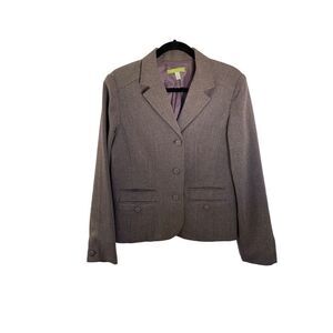 Sigrid Olsen women’s blazer/jacket, brown taupe multicolor, metallic thread, siz